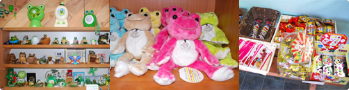 カエル雑貨・カエルグッズ・カエル置物・駄菓子菓子のフラッグフロッグ:東京都品川区旗の台の店内ご案内